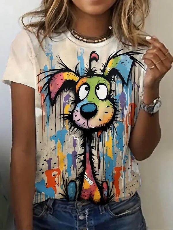 Playful 3D Printed Dog T-Shirt - MozaWear