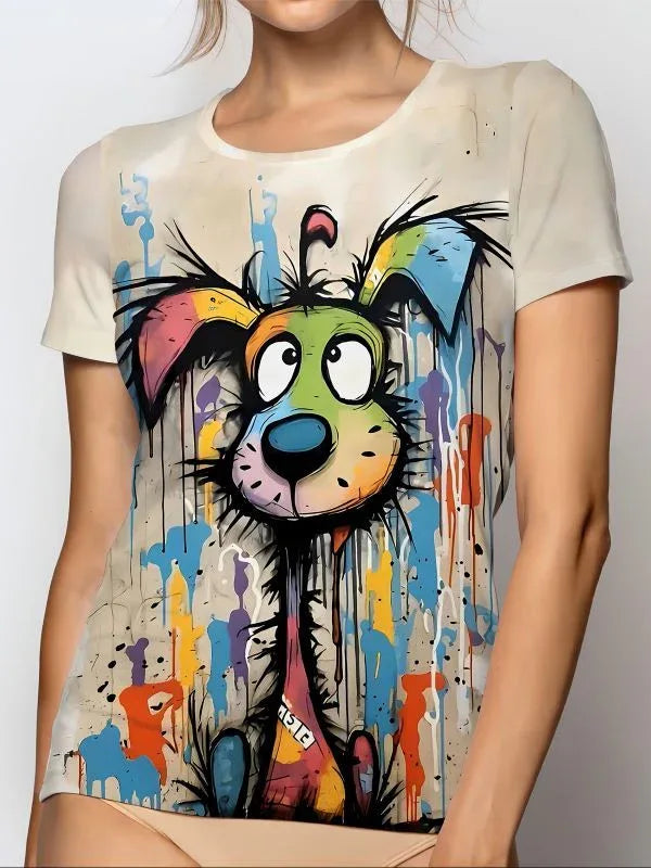 Playful 3D Printed Dog T-Shirt - MozaWear