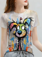 Playful 3D Printed Dog T-Shirt - MozaWear