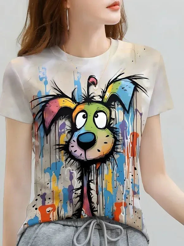 Playful 3D Printed Dog T-Shirt - MozaWear