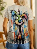 Playful 3D Printed Dog T-Shirt - MozaWear