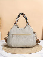 Bolsa de mão estilo boémio com missangas multicoloridas