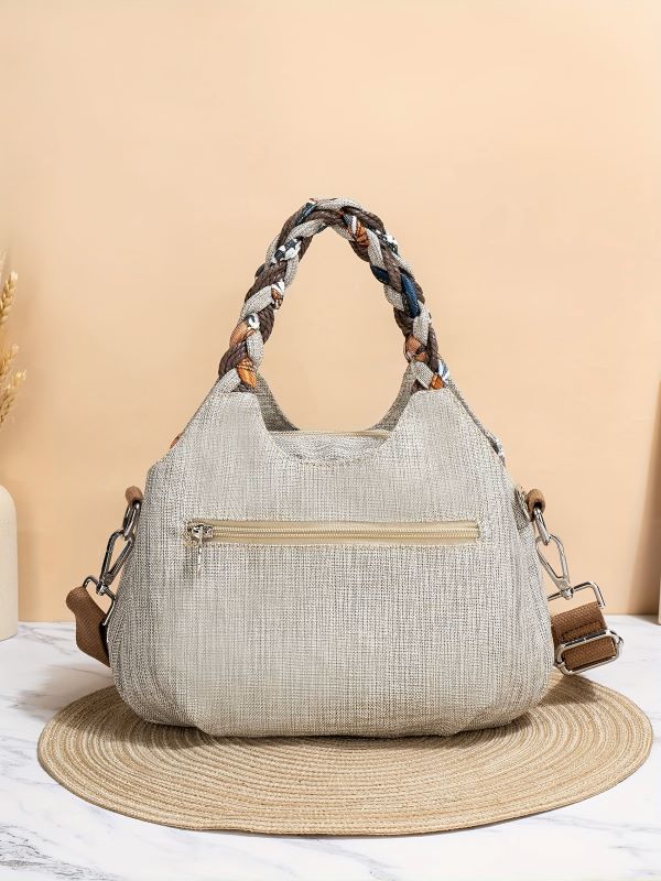 Bolsa de mão estilo boémio com missangas multicoloridas