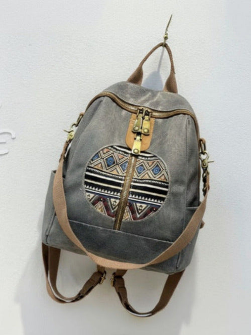 Bohemian Tribal Print Canvas Backpack - MozaWear