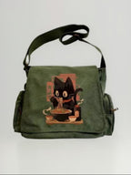 Cat & Ramen Print Tote Bag - Retro - MozaWear