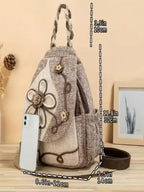 Handwoven Flower Pattern Multifunctional Backpack - MozaWear