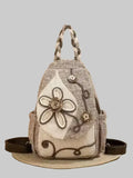 Handwoven Flower Pattern Multifunctional Backpack - MozaWear