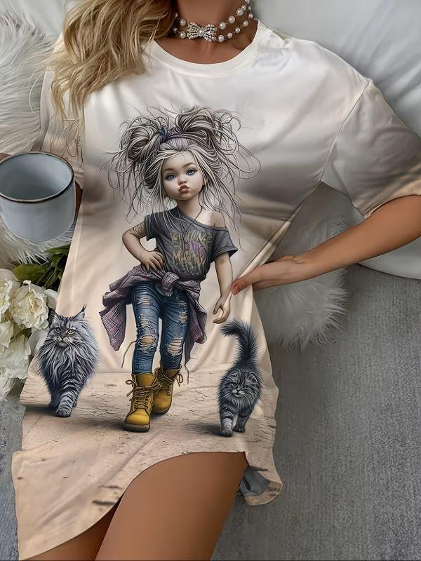 Street Rock Printed Night Dress - MozaWear