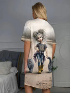 Street Rock Printed Night Dress - MozaWear