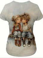 Two cute couple kids t-shirt women - MozaWear