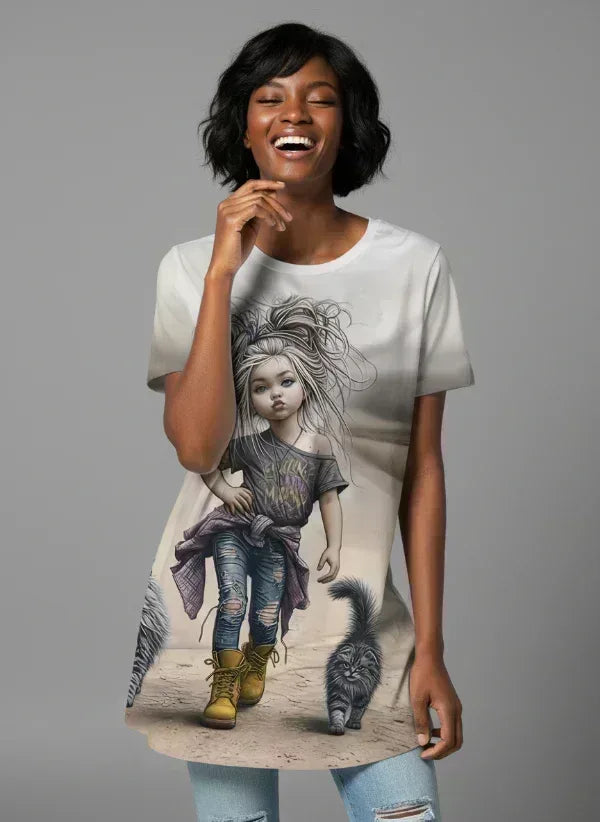 Street Rock Printed Night Dress - MozaWear