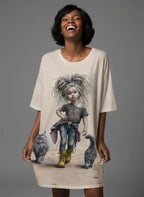 Street Rock Printed Night Dress - MozaWear