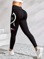 Calça de ioga para mulher com estampado de gatinhos fofos