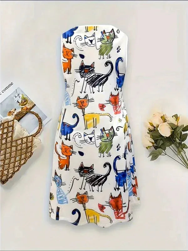 Women's Sleeveless Dress - Playful Everyday & Party Outfit - MozaWear