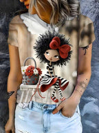 Women'S Casual T-Shirt with Vibrant Comic Art Print - MozaWear