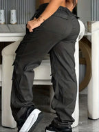 Retro Cargo Pants with Multiple Pockets - MozaWear